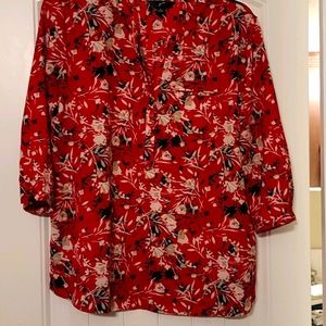 3/4 Sleeve flowered blouse